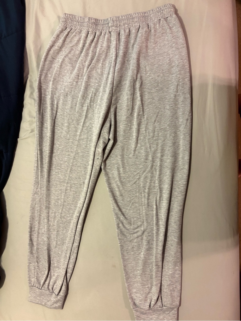 SHEIN Light Gray Track Joggers